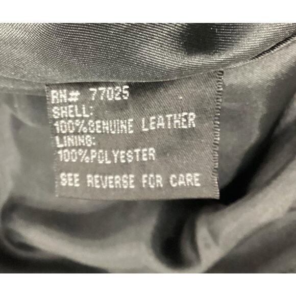 Vintage Colleen Lopez Black Leather Peplum Top Zip Size 12 - Picture 3 of 4